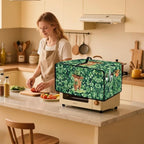 Highland Cow Four Leaf Clover Print Toaster Oven Cover Microwave Cover for Kitchen Countertop Appliance Dust Protector Decorative Oven Accessories for St. Patrick's Day Decor, Green, L