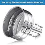 Moka Express Replacement Funnel Kit, 3 Packs Gasket Seals, 1 Stainless Steel Funnel with 1 Pack Stainless Filter (3-Cup)