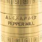 Alexander Home The Original Greek Pepper Mill 10 Inch Tall | European Pepper Mill Grinder with Crank Handle | Manual Pepper Grinder | Peppercorns Refillable - Brass