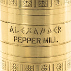 Alexander Home The Original Greek Pepper Mill 8 Inch Tall | European Pepper Mill Grinder with Crank Handle | Manual Pepper Grinder | Peppercorns Refillable - Brass