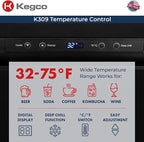 Kegco HBK309S-3 Full-Size Digital Homebrew Kegerator Triple Faucet Ball Lock Keg Dispenser Stainless, Stainless Steel