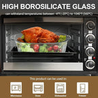 Luvan 2.8L/3Qt Glass Casserole Dish with Lid, Ribbed Oval Glass Baking Dish for Oven & Microwave, Clear Lead-Free Covered Casserole Cookware, Versatile Deep Glasses Food Container for Baking, Cooking