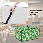 Clover Print Toaster Oven Cover Heavy Duty, Heat Resistant Dust-proof Toaster Cover Kitchen Small Appliance Protective Slipcover Washable Slipcover for Kitchen Counter, Green, S