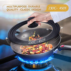Ydeapi Universal Lid for Pots, Pans and Skillets, Pot Lid With Heat Resistant Silicone Rim and Tempered Glass,Fits 10", 11", 12" Diameter Pots and Pans