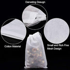 Fenshine 100Pcs Large Tea Bag - Disposable Empty Tea Filter Bags No Mess Mesh Bags with Drawstring for Concentrate/Iced Coffee, Herb, Loose Leaf Tea