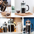 Bodum 34oz Chambord French Press Coffee Maker, High-Heat Borosilicate Glass, Stainless Steel, Black – Made in Portugal