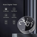 AVINIA Digital Kitchen Timers, Visual timers Large LED Display Magnetic Countdown Countup Timer for Classroom Cooking Fitness Baking Studying Teaching, Easy for Kids and Seniors Silver