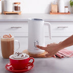 Instant Pot Instant Milk Frother, 4-in-1 Electric Milk Steamer, 10oz/295ml Automatic Hot and Cold Foam Maker and Milk Warmer for Latte, Cappuccinos, Macchiato, From the Makers of Instant 500W, White
