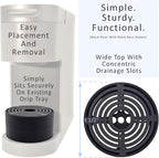 Elevate Anti-Splash Cup Riser Accessory for most Keurig K-cup, Cuisinart Single Serve, and other Coffee Makers, Adjustable for Cup Size and Drip Tray Type (Black with Dark Gray).