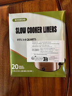 Slow Cooker Liners 20pcs, Large 13“ x 21” Disposable Cooking Bags for 3QT to 8QT Slow Cookers, Cooking Tray for Oval and Round Pots (20)
