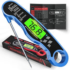 AWLKIM® Meat Thermometer Digital - Fast Instant Read Food Thermometer for Cooking, Candy Making, Outside Grill, IP67 Waterproof Kitchen Thermometer with Backlight, Stocking Stuffers for Men - Blue