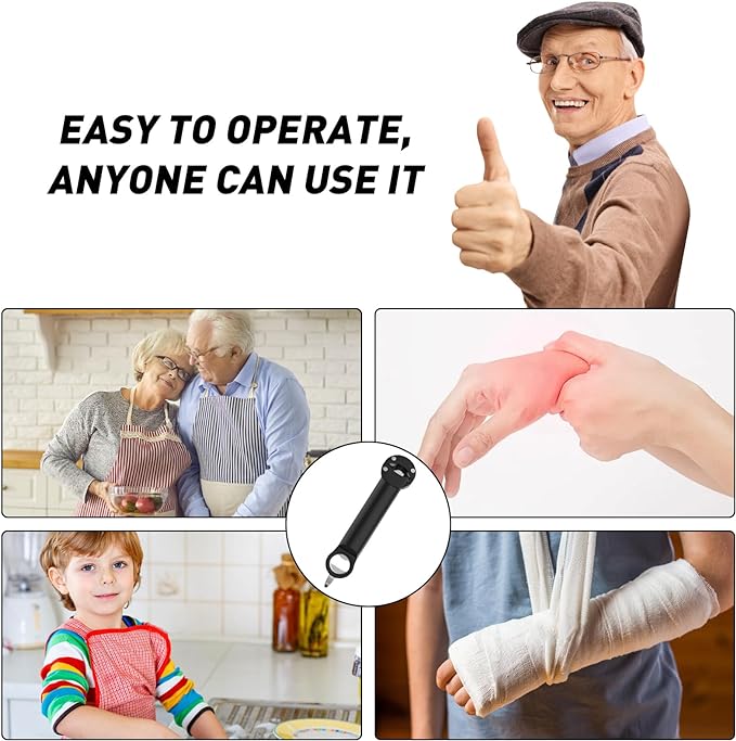 Jar Opener Bottle Opener for Seniors with Arthritis, Multi Retractable Magnetic Can Opener, Jar Grippers for Opening Jars, Kitchen Gadgets for Weak Hands and Senior Arthritis (Black)