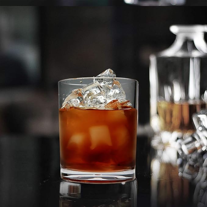 12 Oz Plastic Whiskey Glasses Set of 6 – Unbreakable Old Fashioned Cocktail Cups, Clear Reusable Plastic Drinking Glasses, Outdoor Glassware, Dishwasher Safe & BPA-Free
