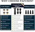 Wine Stoppers Vacuum with Pump, Keep Wine Fresh for up to 7 Days -1 Pump 8 Stopper, Wine Pump and Wine Vacuum Stopper, Reusable for Wine Saver, Wine Stoppers for Wine Bottles
