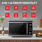 TOSHIBA Air Fryer Combo 8-in-1 Countertop Microwave Oven, with Convection, Broil, Odor Removal Mode, 12.4" Position Memory Turntable, Child-Lock, 1.0 Cu.ft, Black Stainless Steel, ML2-EC10SA(BS)