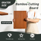 Extra Large Bamboo Cutting Board with Non Slip Feet and Over Sink Butcher Block Chopping Board Wooden Cutting Boards Solid Thick Juice Groove Big Xl XXl xlarge Kitchen Counter Organic Meat BBQ Kit