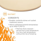 Outset Pizza Stone For Grill and Oven, 16.5" Round Pizza Tile