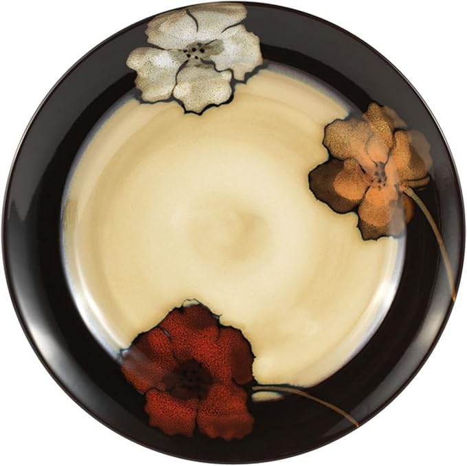 Pfaltzgraff Painted Poppies 16-Piece Dinnerware Set, Service for 4, Colorful Floral Stoneware Plates, Bowls, and Mugs, Microwave and Dishwasher Safe