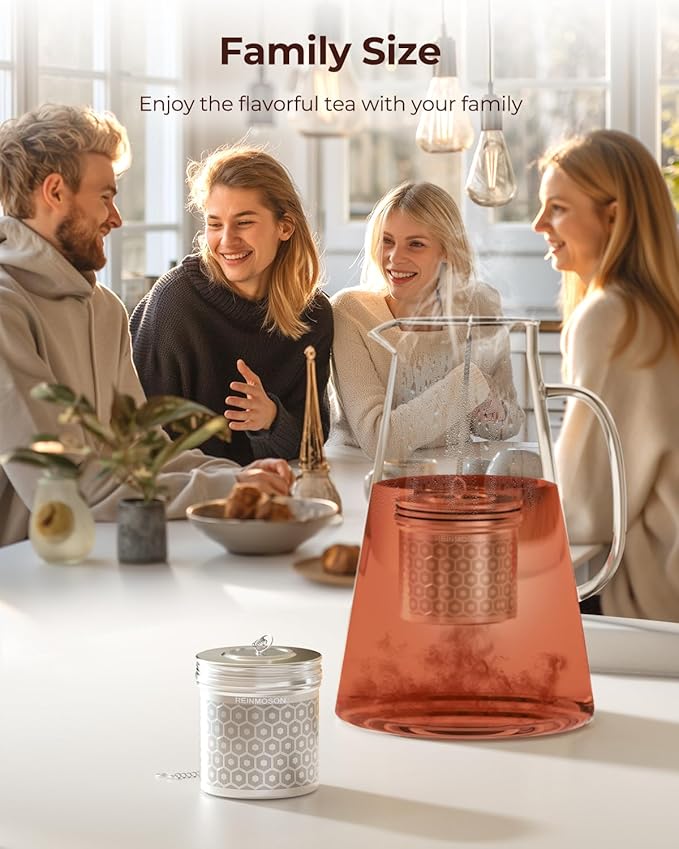 Reinmoson Extra Large Tea Infuser for Loose Tea & Spice Infuser for Cooking, Extra Fine Mesh Tea Strainers, 304 Stainless Steel Steeper for Black Tea, Rooibos, etc