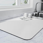 Ecotrim - Dish Drying Mat for Kitchen Counter | Coffee Bar Mat for Countertops | Heat Resistant Drainer Mat with Non-slip Rubber Backed | Hide Stain Kitchen Absorbent Draining Mat | Light Grey 16"x24"