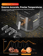 Nuwave Brio Plus 8 Qt Air Fryer, PFAS Free, New & Improved, Digital Touch Screen, Cool White Display, 50°F~400°F in Precise 5°, 5 Cook Functions, 100 Presets & 50 Memory, 3 Wattages 700, 1500, 1800