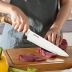 Knife Set,GOODA 9 Piece Kitchen Knife Set with Block and Sharpener, Anti-Rust Stainless Steel Cooking Knives Set for Kitchen, Chef Knife Block Set