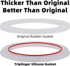 [UPGRADED] Sealing Gasket for Bialetti New Venus Induction 10 Cups (15.5Oz 460ML) Stovetop Espresso Maker-6 PCS Silicone Seal Ring for Venus Kitty Musa Class Stainless Steel Stovetop Coffee Maker Pot
