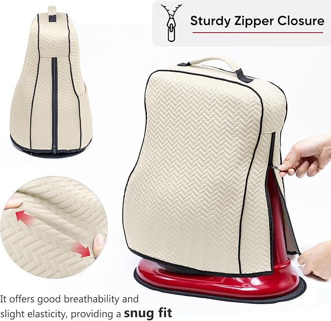 BAGSPRITE Stretchy Stand Mixer Cover with Appliance Slider- Washable Appliance Cover Compatible with Kitchenaid Mixer5/4.5 Quart - Dust Cover with Pockets for Kitchen Aid Accessories and Attachments