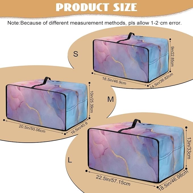 Marble Print Toaster Oven Cover, Heavy Duty Heat-Resistant Air Fryer Cover for Kitchen Counter, Small Appliances Dust Slipcovers, Blue Pink Gold, (Small-14.5*18.46*9 inches)
