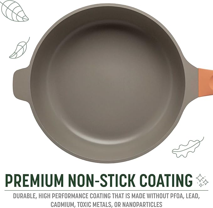Goodful All-in-One Pan, Multilayer Nonstick, High-Performance Cast Construction, Multipurpose Design Replaces Multiple Pots and Pans, Dishwasher Safe Cookware, 11-Inch, 4.4-Quart Capacity, Terracotta