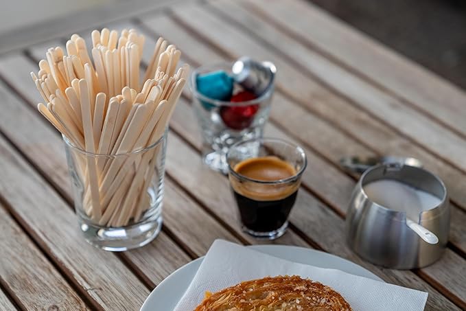 5.5 Inch Wooden Coffee Stirrers, 1000 Count, Disposable & Compostable Wood Coffee Stick Stirrers | Eco-Friendly, Sustainable, Organic, Biodegradable, Vegan-Friendly Coffee Station Supplies
