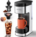 Secura Single Serve Coffee Maker K Cup and Ground 2-In-1 Coffee Maker with 3 Brew Modes, Removable Reservoir & Drip Tray, 6 to 12 Oz Brew Sizes