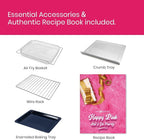 VAL CUCINA Limited Edition Happy Pink Infrared Heating Air Fryer Toaster Oven, Extra Large Countertop Convection Oven 10-in-1 Combo, 6-Slice Toast, Enamel Baking Pan Easy Clean with Recipe Book