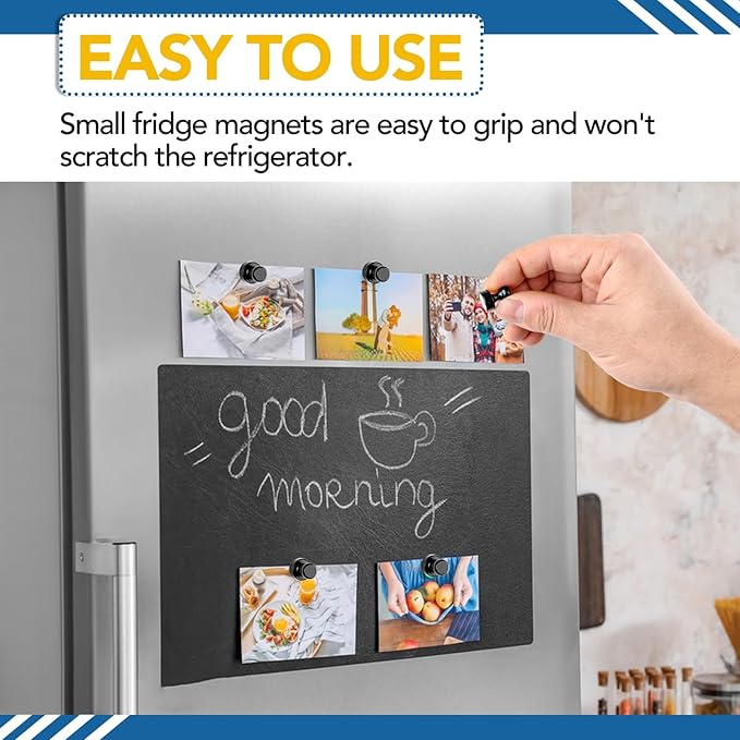LOVIMAG Fridge Magnets 18Pcs Refrigerator Whiteboard Small Strong Magnet Classroom Kitchen Accessories Decorative Locker Set Decor Must Haves Office Calendar Refrigerador Magnetic Cute Crafts Black