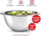 Eatex Mixing Bowls with Measuring Cups & Measuring Spoons 17 Piece Set - Nesting Stainless Steel Mixing Bowls Set for Kitchen, Measuring Spoons & Glass Liquid Measuring Cups, Dishwasher Safe Meal Prep