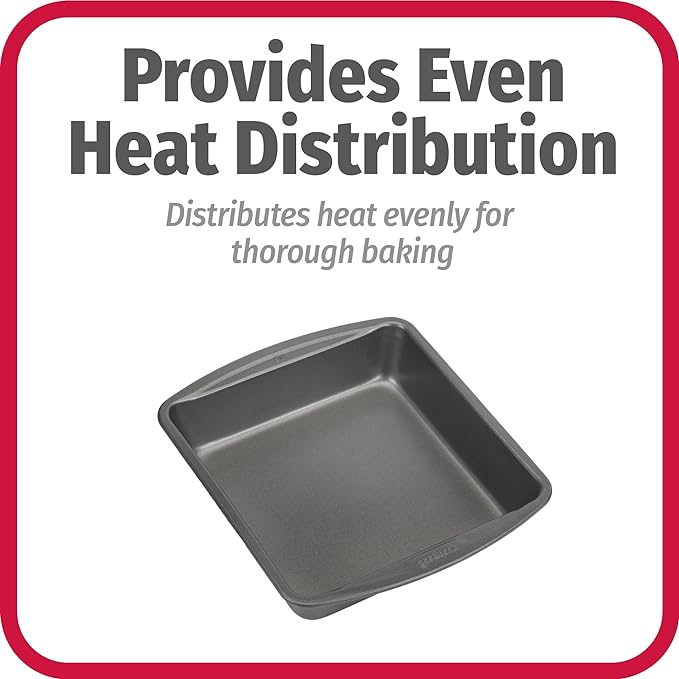 GoodCook Everyday Nonstick Steel Square Pan, 8", Gray (Pack of 2)