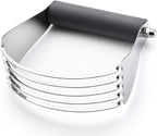 Spring Chef Large Gray Dough Blender For Baking, Heavy Duty Dough Cutter Tool, Stainless Steel Manual Pastry Cutter Tool with Sharp Blades, Dishwasher Safe Pastry Blender for Easy Mixing