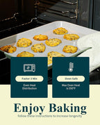 7PCS Ceramic-Coated Baking Sheet Set - 10x15in Jelly Roll Pan Non-Stick Cookie Sheet with Wire Rack, Silicone Spatula & 4 Cookie Cutters, PFAS Free, Oven Safe (550°F), Pistachio Green