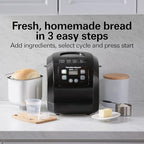 Hamilton Beach Automatic Bread Maker Machine, Digital, Programmable, 12 Settings + Gluten Free, PFAS-Free Nonstick Pan + Kneading Paddle, 2 lb Capacity, Black