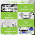 304(18/8) Stainless Steel Mixing Bowls for Kitchen, 2 Pack 7.8" 28.89 fl.oz Metal Mixing Bowls Set Stackable for Baking Serving Cooking Food Prep Storage Dishwasher Safe Lightweight