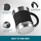 COSORI Coffee Mug Warmer & Mug Set for Desk, Cup Heater, Office & Christmas Gifts, 1°F Precise Temperature Control, Touch Tech & LCD Digital Display (77-194℉), 304 Stainless Steel, Silver/Black
