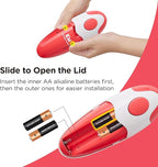 Kitchen Mama Auto Electric Can Opener: Open Your Cans with A Simple Press of Button - Automatic, Hands Free, Smooth Edge, Battery Operated, YES YOU CAN (Red)