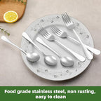 8 Pcs Forks and Spoons Silverware Set, Food Grade Stainless Steel Flatware Cutlery Set for Home, Kitchen and Restaurant, 4 Dinner Fork(8") and 4 Teaspoon(6.7"), Mirror Polished, Dishwasher Safe