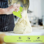 SURDOCA Dough Scraper Bench Scraper - 3P 14.2x8.5" Plastic Flexible Bowl Scraper, Sharp Edge & Angles Cake Scraper. Non-Slip Bakeware Decorating Tools Sculpting & Modeling Tools - Blue+Yellow+Green