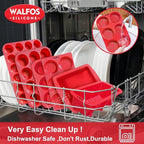 Walfos Silicone Muffin Top Pans for Baking 4inch Jumbo Size, Perfect Results Premium Non-Stick Bakeware Egg Baking Pan, Great for Eggs, Hamburger Bun, Muffin Top and More, Food Grade & BPA Free, 2pcs
