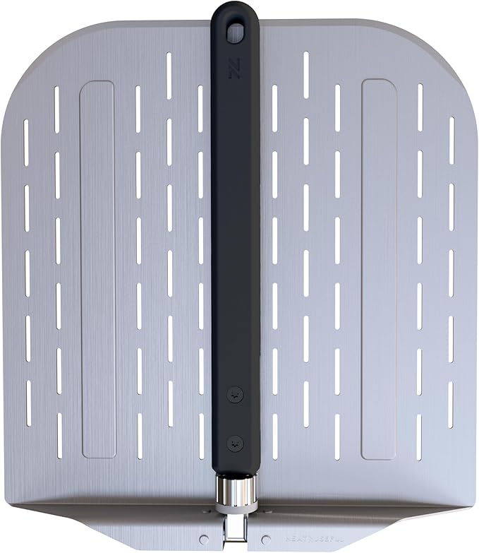 Pizza Peel 12 inch with Long Foldable Handle – Aluminum Pizza Paddle – Pizza Spatula or Pizza Turning Peel – Pizza Oven Accessories – For Baking Dough, Bread and Pastry, NNU-PP-12-PRO