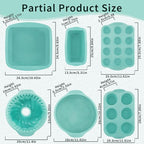 32 Pieces Silicone Baking Pans Set, Nonstick Bakeware Set for Kitchen Oven, Silicone Cake Molds, Round/Square Cake Pan, Baking Sheet, Loaf Pan, Donut Muffin Pans