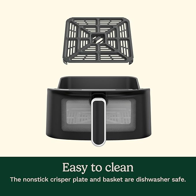 Cuisinart Air Fryer, 6-Quart Basket Large Fryer with 5 Cooking Functions to Roast, Bake, Broil, Air Fry and Keep Warm, 5 Airfryer Presets, Dishwasher-Safe Parts, AIR-200NAS, Stainless Steel & Black