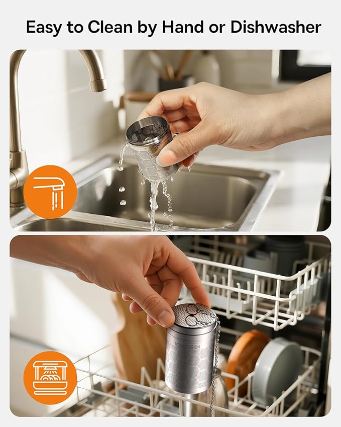 House Again Tea Infusers, Extra Fine Mesh Tea Strainers for Loose Tea, Updated Slim Threaded Lid & 304 Stainless Steel, Filter Bags Diffusers, Loose Leaf Tea Steeper for Brew Tea Spices & Seasonings