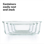 OXO Good Grips 3.5 Cup Smart Seal Airtight Glass Rectangle Food Storage Container